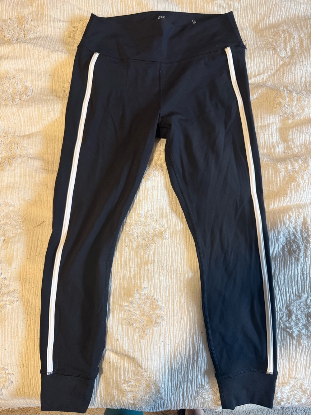 Target Black Leggings with White Side Stripes